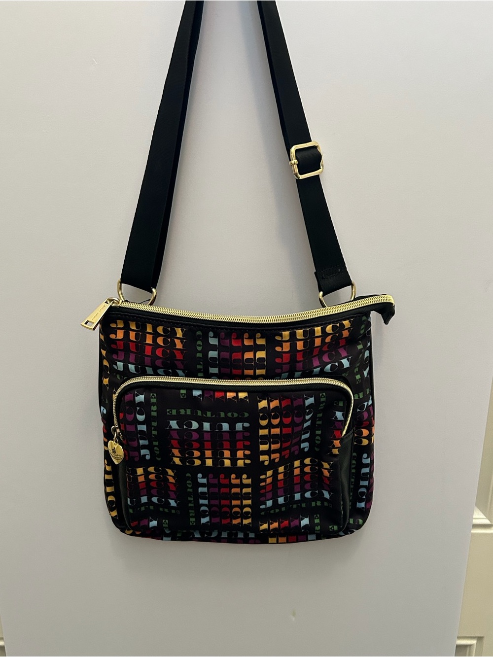 JUICY COUTURE VINTAGE Y2K RAINBOW (ADJUSTABLE) SHOULDER/CROSSBODY BAG/DEAD STOCK